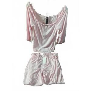 Lemon TART‎ Pink Cozy Pajama Set - Soft & Comfortable Size  Medium   NEW